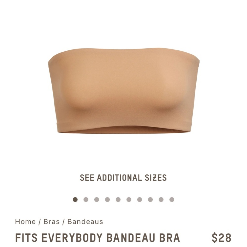 SKIMS Bandeau bra, Ochre/tan color, size Large